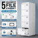 5 Drawer File Cabinet Steel Office Storage Furniture Metal White Home Cupboard Locking Filing Organiser Vertical Unit for Letter Legal A4 F4 Documents. Available at Crazy Sales for $209.97