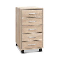 Detailed information about the product 5 Drawer Filing Cabinet Storage Drawers Wood Study Office School File Cupboard