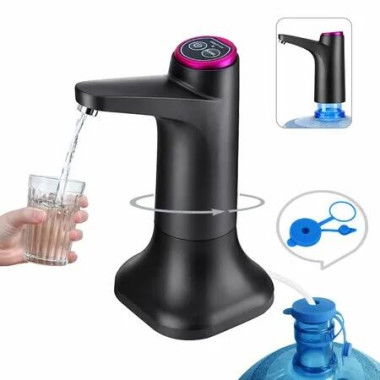 5 Gallon Water Pump,Water Dispenser for 5 Gallon Bottle,USB-C Rechargeable Water Jug Dispenser,Portable Automatic Water Pump,Black