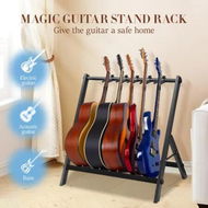 Detailed information about the product 5 Guitar Storage Rack Stand Foldable Multi Ukulele Mandolin Floor Holder Acoustic Electric Bass Musical Instrument Display Hanger Hook Mount Organizer