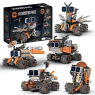 Detailed information about the product 5-IN-1 Crawler Robot Building Blocks APP Programming Remote Control Stunt Car LED Eyes STEM Education Toy Gift for Boys Ages 6+