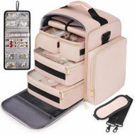 Detailed information about the product 5-in-1 Extra Large Travel Makeup Bag with Detachable Pouches and Dividers,Travel Makeup Case, Cosmetic Organizer for Accessories,Essentials