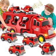 Detailed information about the product 5-in-1 Fire Car Truck for Toddlers - Action-Packed Toy with Lights and Sounds for Imaginative Play and Skill Development,Christmas Birthday Gift Car Sets