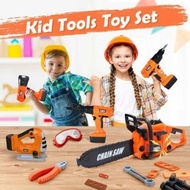 Detailed information about the product 5-in-1 Kids Tool Set Toys Construction Kit Hardware Flashlight Electric Drill Pretend Play Toddler