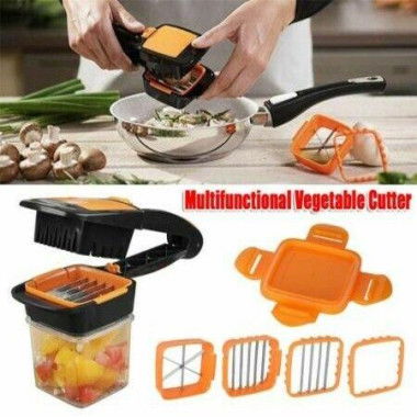 5-In-1 Multifunction Stainless Steel Fruit Vegetable Cutter Slicer Kitchen Gadget