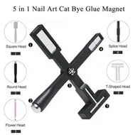 Detailed information about the product 5 In 1 Multifunctional Strong Cat Eye Magnet Gel High Quality Nail Magnetic Stick For Manicure Art Design Special Tools Color Black