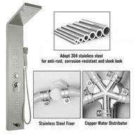 Detailed information about the product 5 in 1 Shower Tower Panel fashion Stainless Steel with shower screen Bathroom electric shower (Silver Matte)