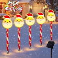 Detailed information about the product 5-in-1 Solar Christmas Santa Light Garden Stake Lights For Patio, Yard, Garden, Walkway, Lawn Outdoor Christmas Decoration