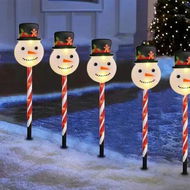 Detailed information about the product 5-in-1 Solar Christmas Snowman Light Garden Stake Lights For Patio, Yard, Garden, Walkway, Lawn Outdoor Christmas Decoration