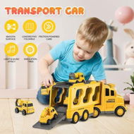 Detailed information about the product 5 In 1 Truck Toy Car Set Toddler Construction Model Friction Power Carrier Excavator Crane Mixer Dumper Drill kids