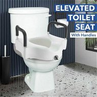 Detailed information about the product 5 Inch Raised Toilet Seat Elevated Riser For Assisted Living Handicap With Arm Rests Arms Fits Most Toilets Aluminum