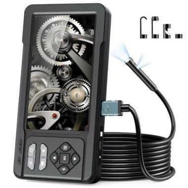 5 IPS Dual Lens Endoscope Camera with Lights,1080P Photo Video Inspection Borescope,IP67 Waterproof Endoscope 5M Industrial Snake Camera