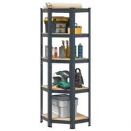 Detailed information about the product 5-Layer Corner Shelf Anthracite Steel&Engineered Wood