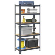 Detailed information about the product 5-Layer Heavy-duty Shelf Anthracite Steel&Engineered Wood