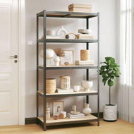 Detailed information about the product 5-Layer Heavy-duty Shelf Grey Steel And Engineered Wood