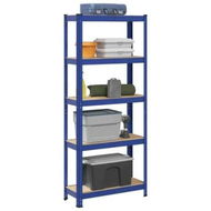 Detailed information about the product 5-Layer Storage Shelf Blue Steel&Engineered Wood