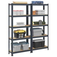 Detailed information about the product 5-Layer Storage Shelves 2 pcs Anthracite Steel&Engineered Wood