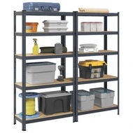 Detailed information about the product 5-Layer Storage Shelves 2 pcs Anthracite Steel&Engineered Wood