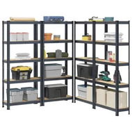 Detailed information about the product 5-Layer Storage Shelves 4 pcs Anthracite Steel&Engineered Wood