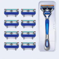Detailed information about the product 5 Men Razor Blades Shaving Cassettes Facial Care Men Shaving Blades Compatible 8 Blade Refills, Shave Kit
