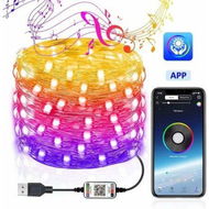 Detailed information about the product 5 Meters 50 LEDS String Lights with Mobile Phone App, USB Copper Wire, Bluetooth Remote Control, Colorful LED Lights, for Christmas, Halloween