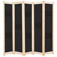 Detailed information about the product 5-Panel Room Divider Black 200x170x4 Cm Fabric