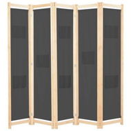 Detailed information about the product 5-Panel Room Divider Grey 200x170x4 Cm Fabric