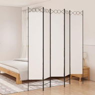 Detailed information about the product 5-Panel Room Divider White 200x220 Cm Fabric