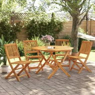 Detailed information about the product 5 Piece Folding Garden Dining Set Solid Wood Acacia