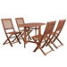 5 Piece Folding Outdoor Dining Set Solid Acacia Wood. Available at Crazy Sales for $469.95