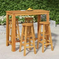 Detailed information about the product 5 Piece Garden Bar Set Solid Wood Acacia