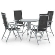 Detailed information about the product 5 Piece Garden Dining Set Aluminium and Textilene Silver