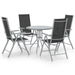 5 Piece Garden Dining Set Aluminium and Textilene Silver. Available at Crazy Sales for $319.95