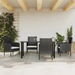 5 Piece Garden Dining Set Black Poly Rattan and Steel. Available at Crazy Sales for $479.95