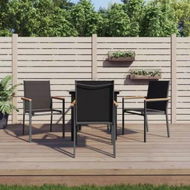 Detailed information about the product 5 Piece Garden Dining Set Black Textilene and Steel
