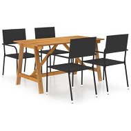 Detailed information about the product 5 Piece Garden Dining Set Black