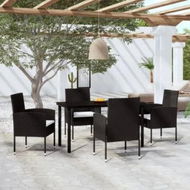 Detailed information about the product 5 Piece Garden Dining Set Black