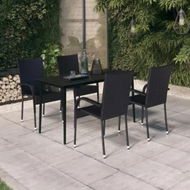 Detailed information about the product 5 Piece Garden Dining Set Black