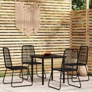 Detailed information about the product 5 Piece Garden Dining Set Black