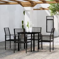 Detailed information about the product 5 Piece Garden Dining Set Black