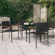 Detailed information about the product 5 Piece Garden Dining Set Black