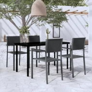 Detailed information about the product 5 Piece Garden Dining Set Black