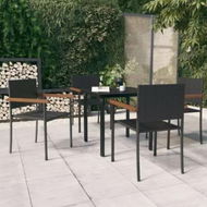 Detailed information about the product 5 Piece Garden Dining Set Black