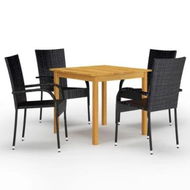 Detailed information about the product 5 Piece Garden Dining Set Black