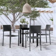 Detailed information about the product 5 Piece Garden Dining Set Black