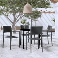 Detailed information about the product 5 Piece Garden Dining Set Black