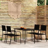 Detailed information about the product 5 Piece Garden Dining Set Black