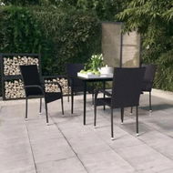 Detailed information about the product 5 Piece Garden Dining Set Black