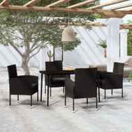 Detailed information about the product 5 Piece Garden Dining Set Black