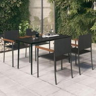 Detailed information about the product 5 Piece Garden Dining Set Black